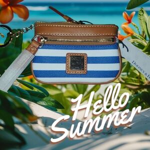 Dooney small wallet & coin purse blue striped New